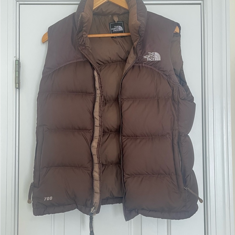 The North Face Puffer Vest Nuptse 700 Hard To Find Brown Y2K